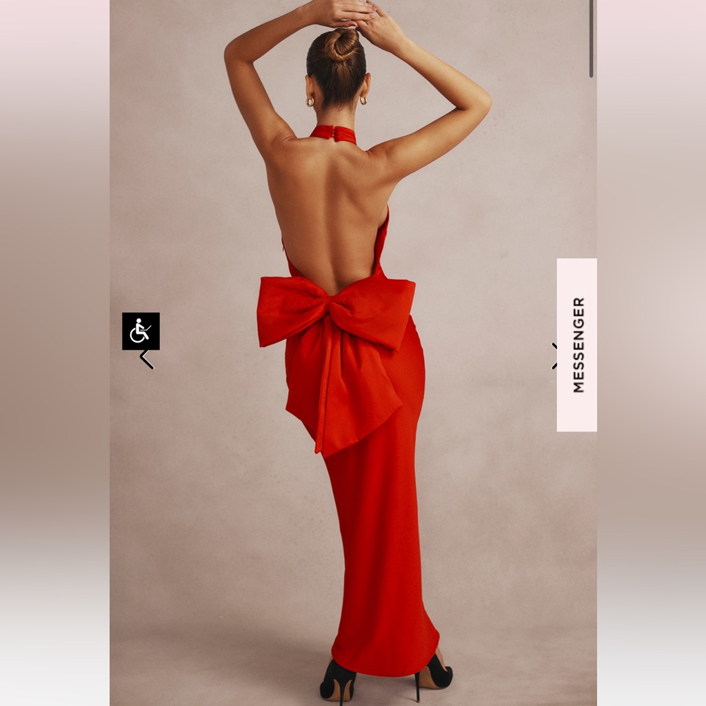 Ilaria Red Bow Halter Dress - House Of Cb